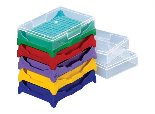 0.2cc 96孔PCR微量管操作保存盒(彩/扣蓋)