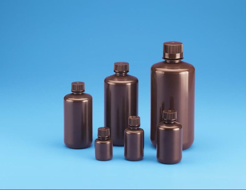 Tarsons 細口樣本瓶HDPE-褐色