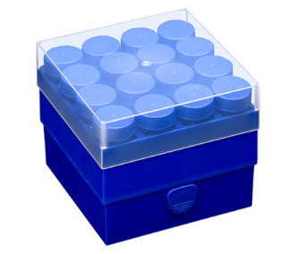 16孔藍色離心管保存盒-含透明蓋